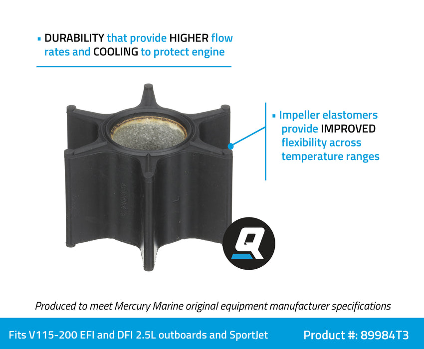 Quicksilver 89984T3 Water Pump Impeller for Sterndrive and Outboard Engines