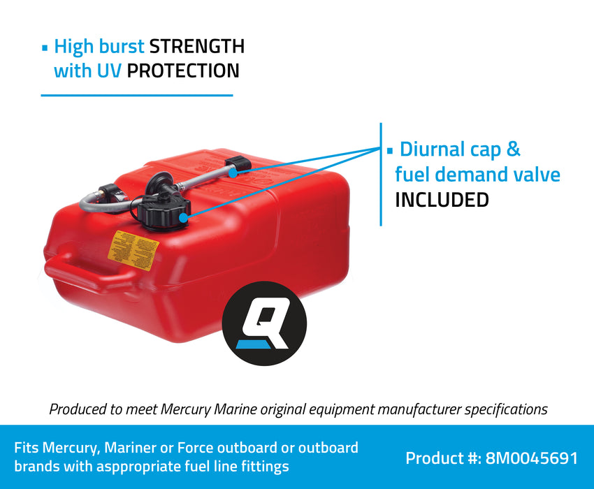 Quicksilver 8M0045691 6.6 Gallon Portable Fuel Tank