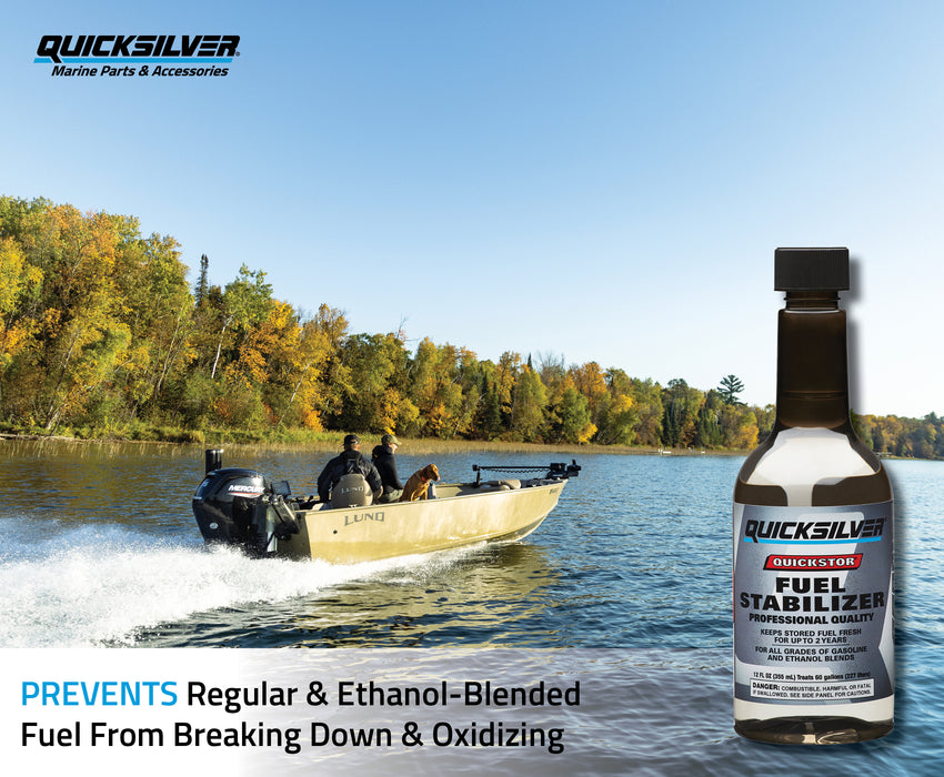 Quicksilver 8M0047922 Quickstor Fuel Treatment and Stabilizer, 12 oz
