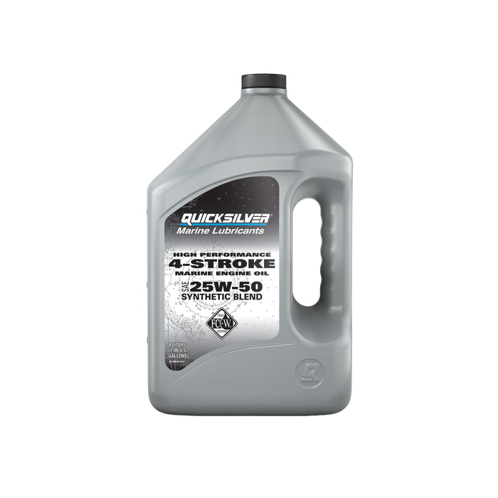Quicksilver 25W-50 4-Stroke High Performance Synthetic Blend Marine Engine Oil, 1 Gallon