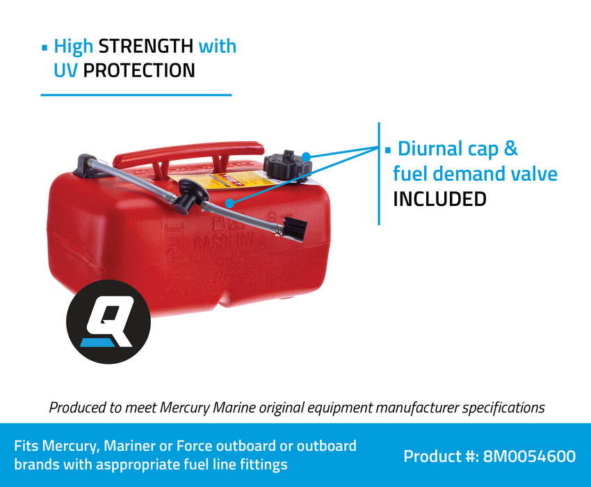 Quicksilver 8M0054600 6.6 Gallon Portable Fuel Tank