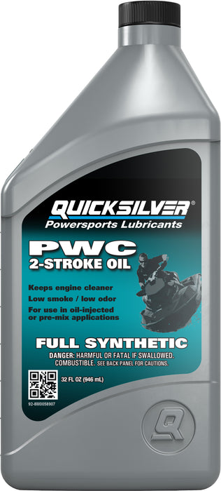 Quicksilver 2-Stroke Full Synthetic PWC and Sport Boat Oil, 1 Quart