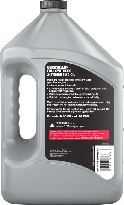 Quicksilver 2-Stroke Full Synthetic PWC Marine Engine Oil, 1 Gallon