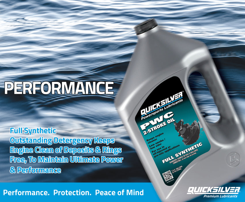 Quicksilver 2-Stroke Full Synthetic PWC Marine Engine Oil, 1 Gallon