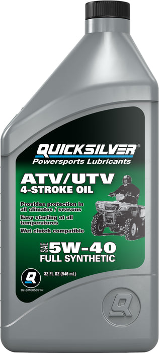 Quicksilver 5W-40 Full Synthetic 4-Stroke ATV Engine Oil, 1 Quart