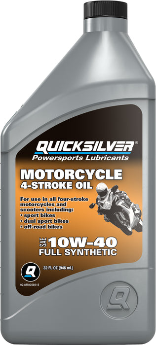 Quicksilver 10W-40 Full Synthetic Motorcycle Oil, 1 Quart