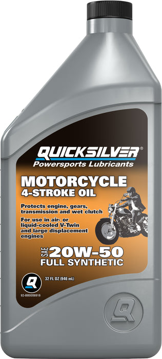 Quicksilver 20W-50 Full Synthetic Motorcycle Oil, 1 Quart