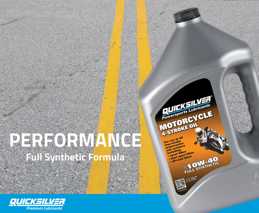 Quicksilver 10W-40 Full Synthetic Motorcycle Oil, 1 Quart