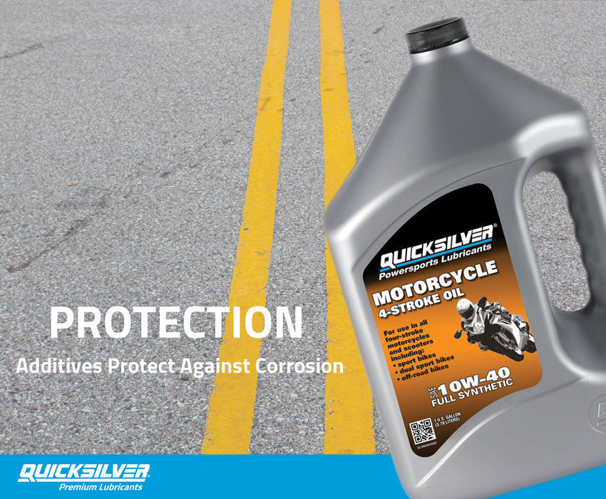 Quicksilver 10W-40 Full Synthetic Motorcycle Oil, 1 Quart