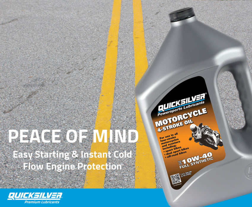 Quicksilver 10W-40 Full Synthetic Motorcycle Oil, 1 Quart