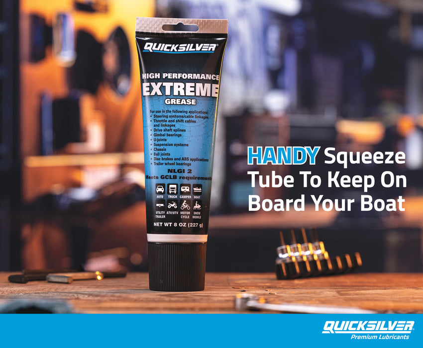 Quicksilver 8M0071838 High Performance Multi-Purpose Extreme NLGI 2 Marine Grease, 8 oz Tube