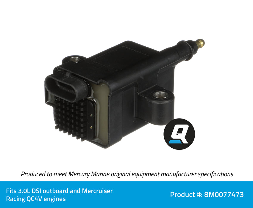 Quicksilver 8M0077473 Ignition Coil for 3.0L DFI OptiMax Outboards
