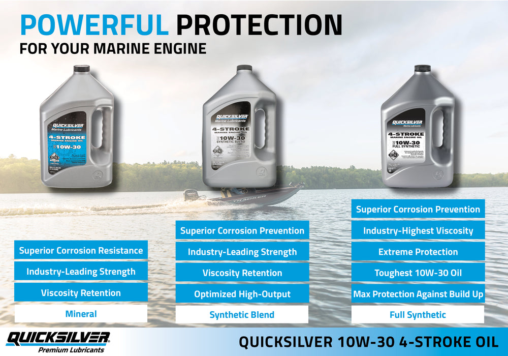 Quicksilver 10W-30 Marine Engine Oil, 1 Qt.