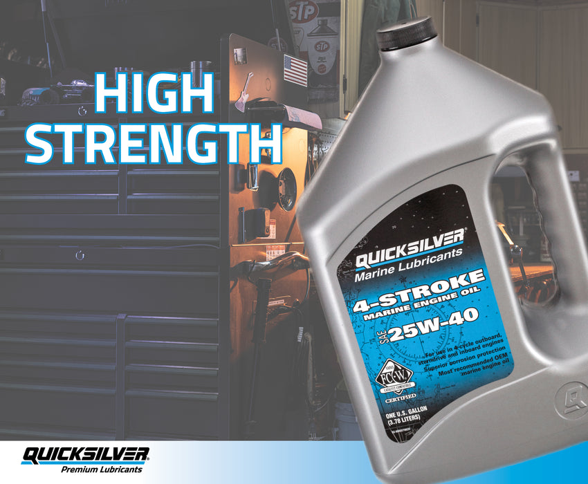 Quicksilver 25W-40 Synthetic Marine Engine Oil, 1 Qt.