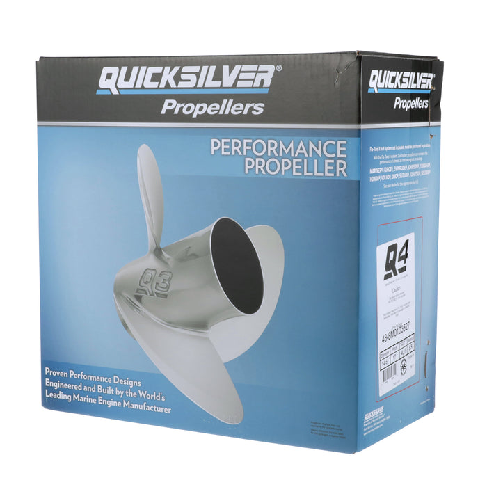 Quicksilver Q4 14.6" Diameter X 17" Pitch, 4-Blade Stainless Steel Propeller, Left Hand Rotation