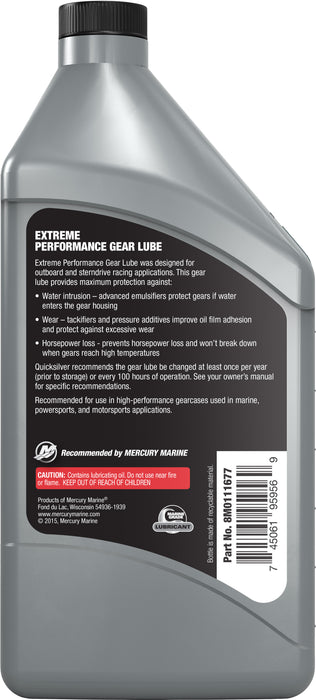 Quicksilver 85W-90 Extreme Performance Gear Lube for Outboards and Sterndrives, 1 Quart