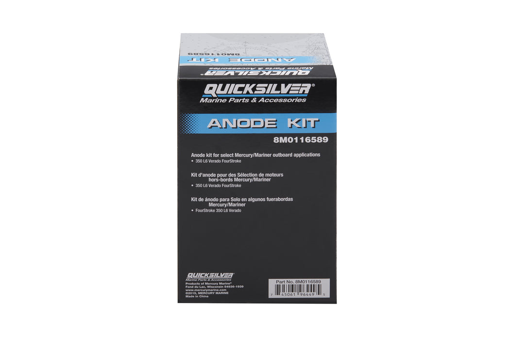 Quicksilver 8M0116589 Transom and Gear Case Aluminum Anode Kit