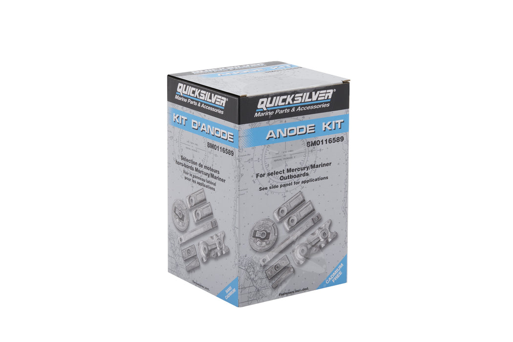 Quicksilver 8M0116589 Transom and Gear Case Aluminum Anode Kit