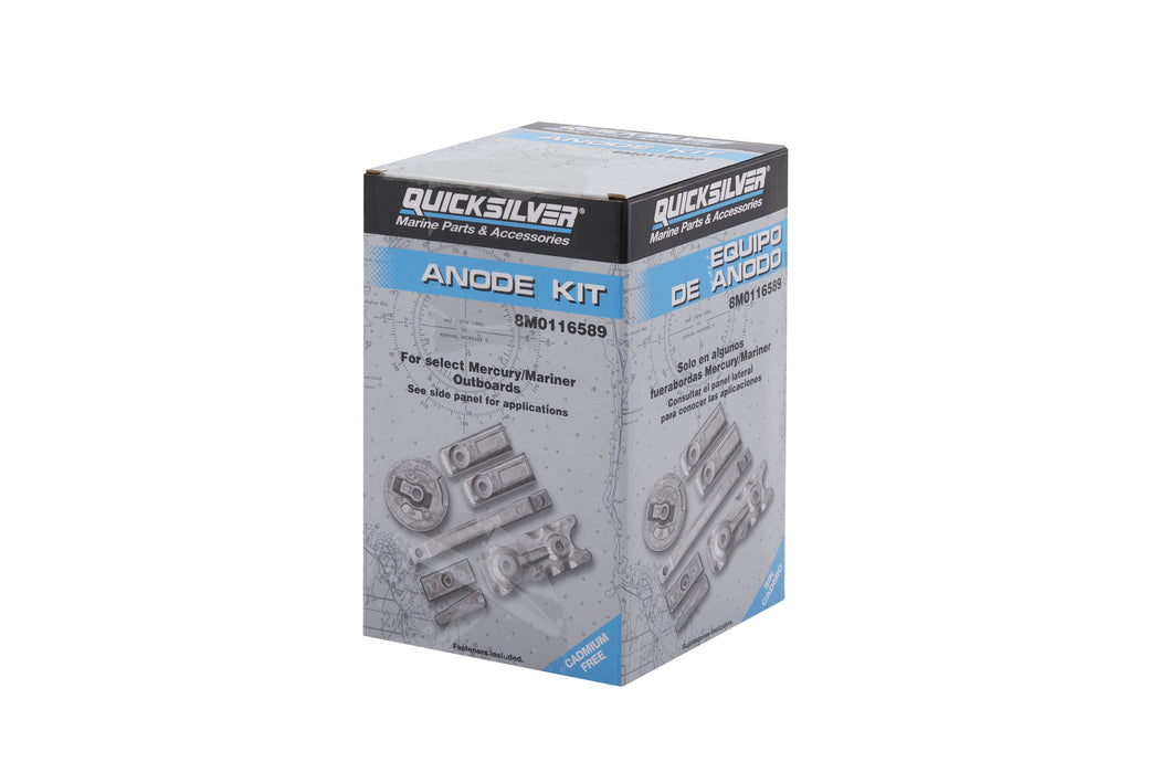 Quicksilver 8M0116589 Transom and Gear Case Aluminum Anode Kit