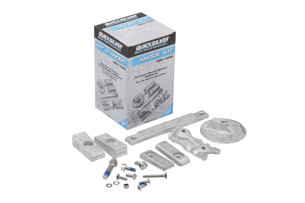 Quicksilver 8M0116589 Transom and Gear Case Aluminum Anode Kit