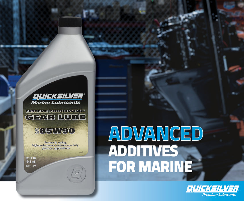 Quicksilver 85W-90 Extreme Performance Gear Lube for Outboards and Sterndrives, 1 Quart