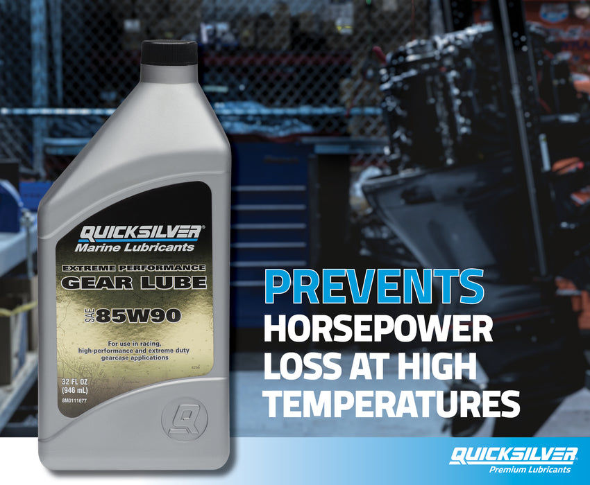Quicksilver 85W-90 Extreme Performance Gear Lube for Outboards and Sterndrives, 1 Gallon