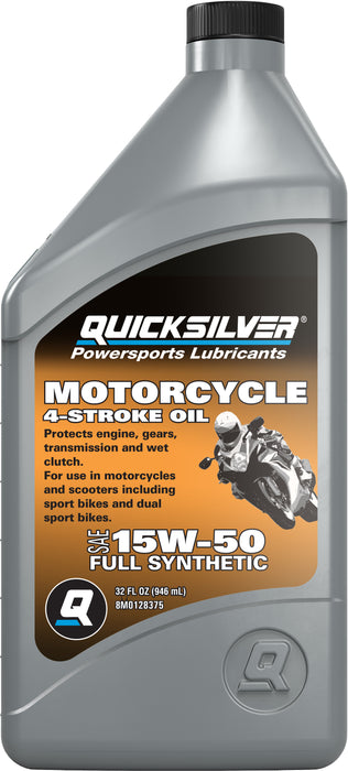 Quicksilver 15W-50 Full Synthetic Motorcycle Oil, 1 Quart