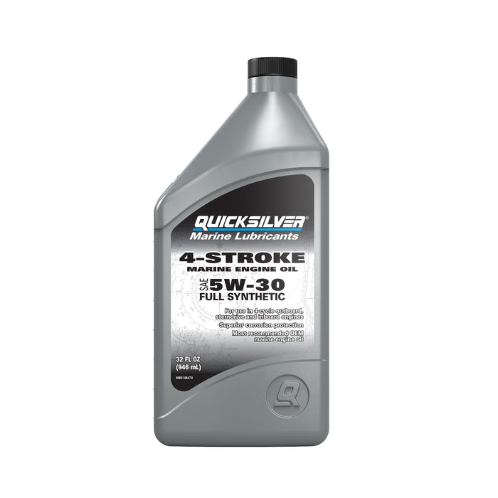 Quicksilver 5W-30 4-Stroke Full Synthetic Marine Engine Oil, 1 Quart