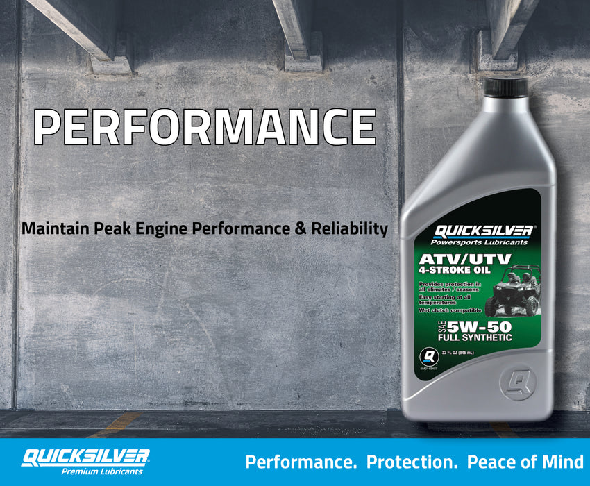 Quicksilver 5W-50 Full Synthetic 4-Stroke ATV/UTV Engine Oil, 1 Quart