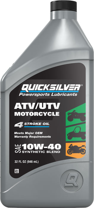 Quicksilver 10W-40 Synthetic Blend ATV/UTV/Motorcycle Oil, 1 Quart