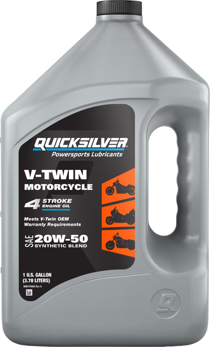 Quicksilver 20W-50 Synthetic Motorcycle Oil, 1 Gallon