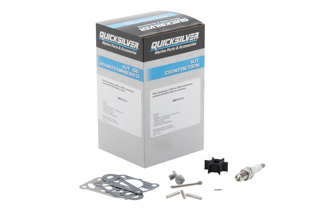 Quicksilver 8M0181314 Outboard Service Kit for Mercury 2.5/3.5hp Carbureted Outboards