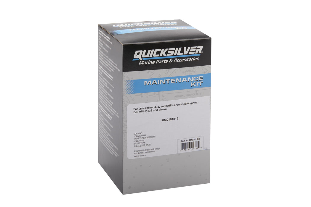 Quicksilver 8M0181315 Outboard Service Kit for Mercury 4-6hp Carbureted Outboards