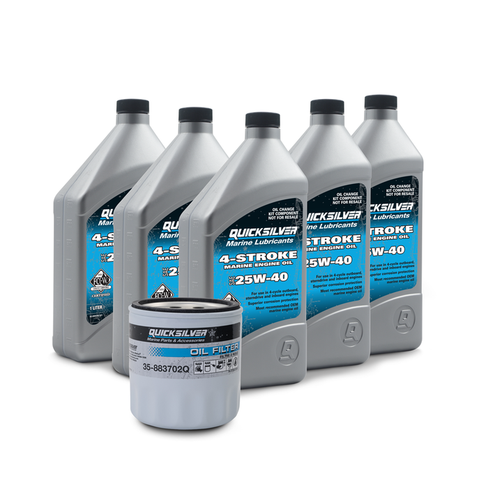 Quicksilver 25W-40 Sterndrive and Inboard V6 Oil Change Kit