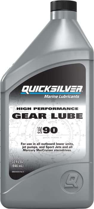 Quicksilver 8M0222065 SAE 90 High Performance Gear Lube, 32 oz.