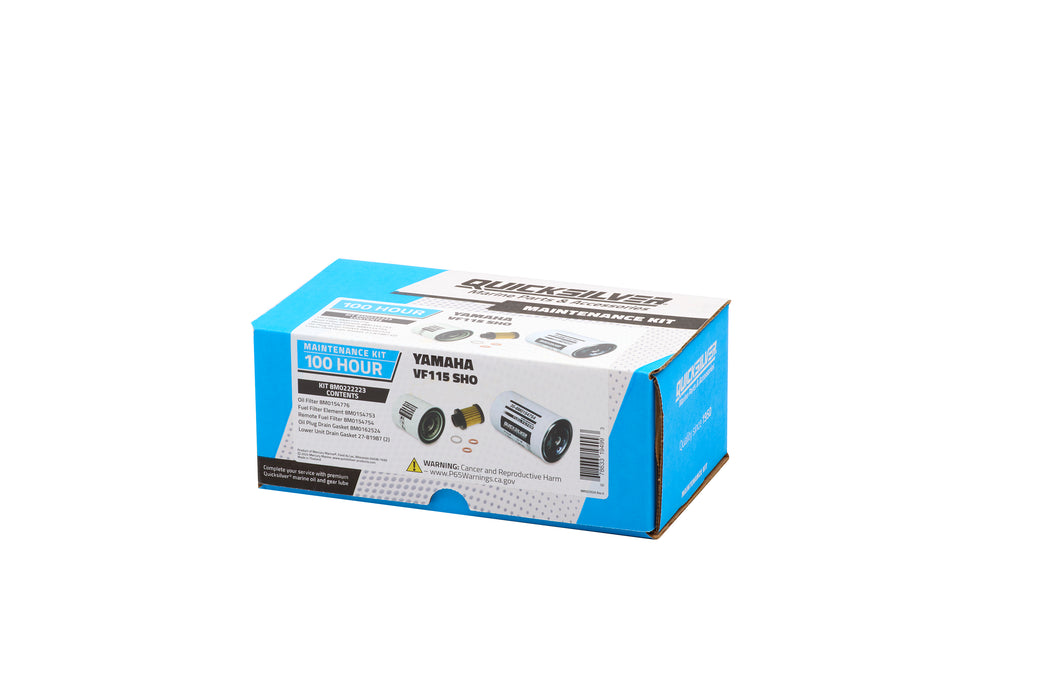Quicksilver 8M0222223 100 Hour Maintenance Kit for Yamaha VF115 SHO Outboards