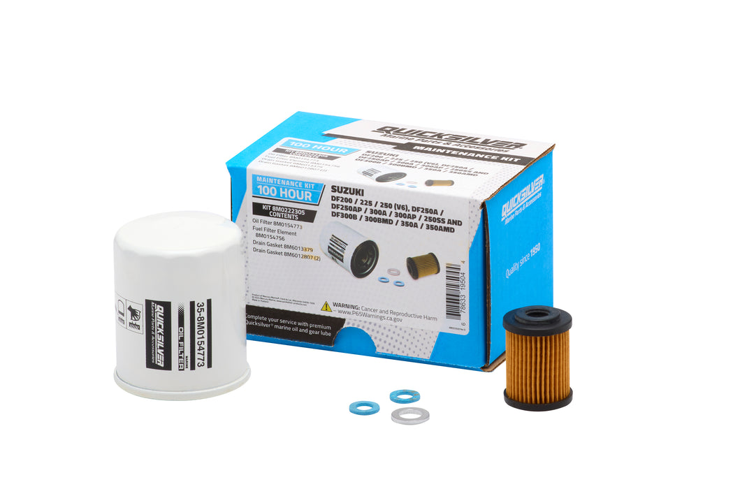 Quicksilver 8M0222305 100 Hour Maintenance Kit for Suzuki Various 200-350 Outboards