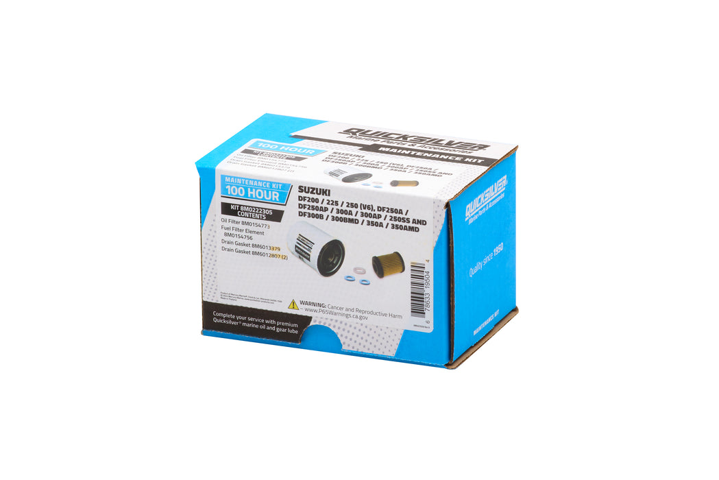 Quicksilver 8M0222305 100 Hour Maintenance Kit for Suzuki Various 200-350 Outboards