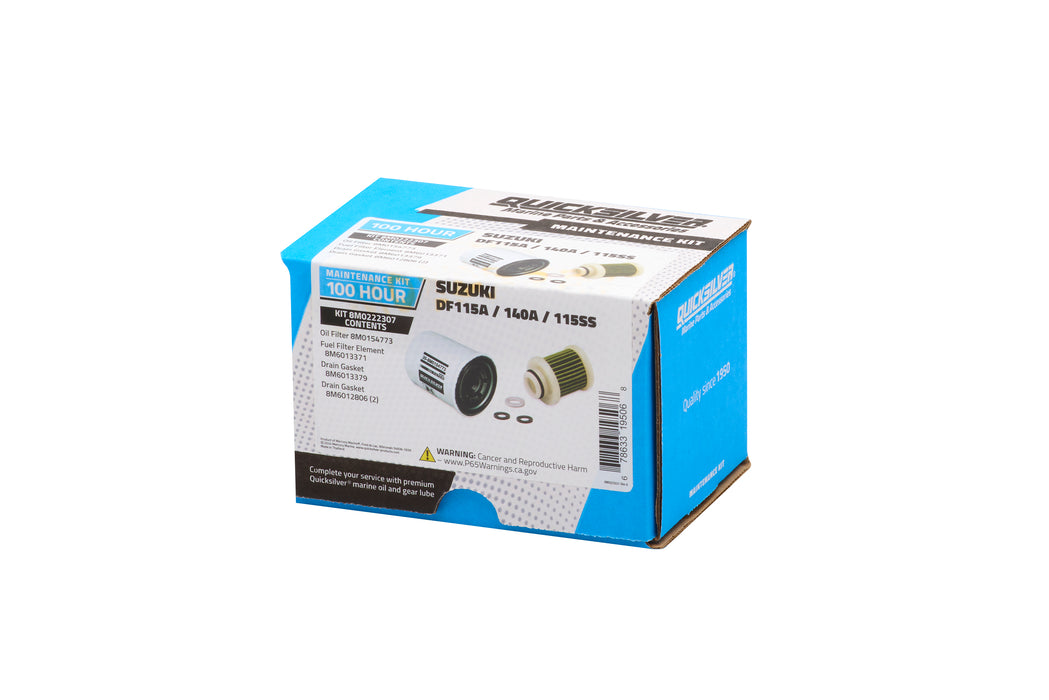 Quicksilver 8M0222307 100 Hour Maintenance Kit for Suzuki DF115A/140A/115SS Outboards