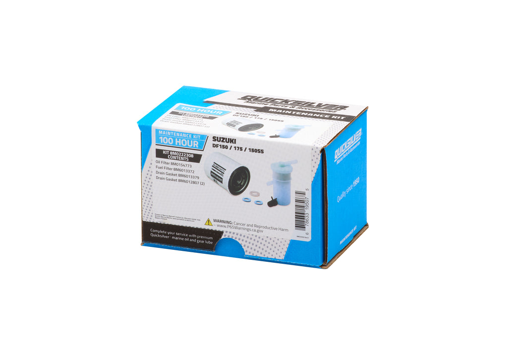 Quicksilver 8M0222308 100 Hour Maintenance Kit for Suzuki DF150/175/150SS Outboards