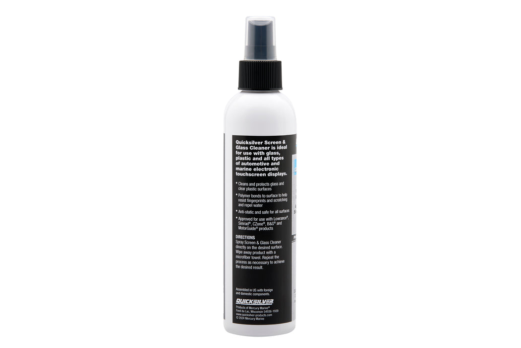Quicksilver 8M0224418 Screen & Glass Cleaner for Marine Electronics, Windshields and Mirrors, 8 oz