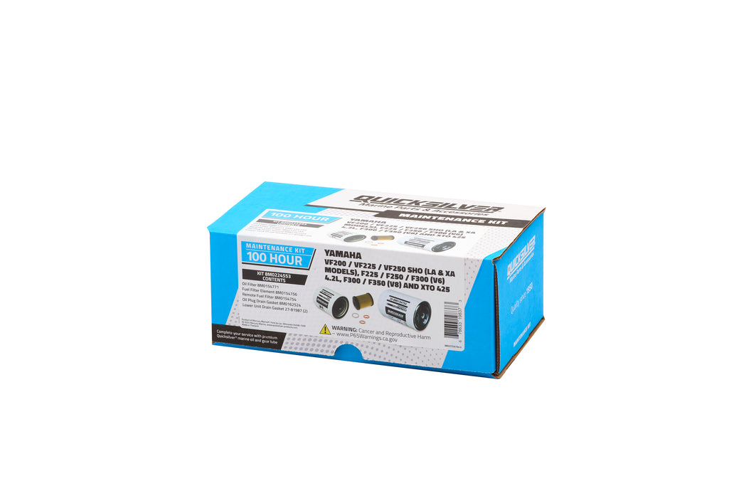 Quicksilver 8M0224553 100 Hour Maintenance Kit for Yamaha Various 200-350 and XTO 425 Outboards