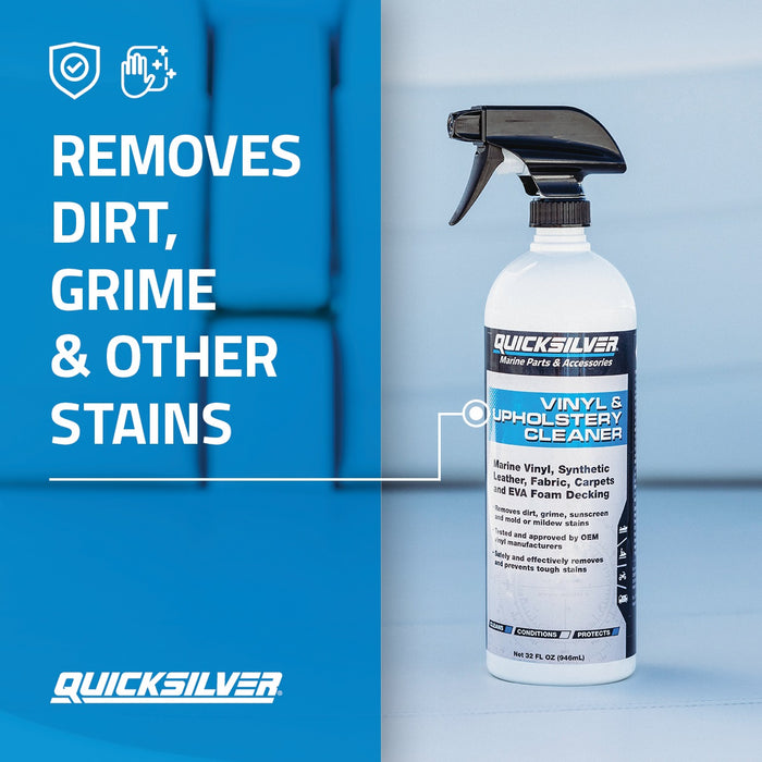 Quicksilver Vinyl & Upholstery Cleaner Multi Cleaner For Boat's, RV's, Powersports and Home, 32 oz