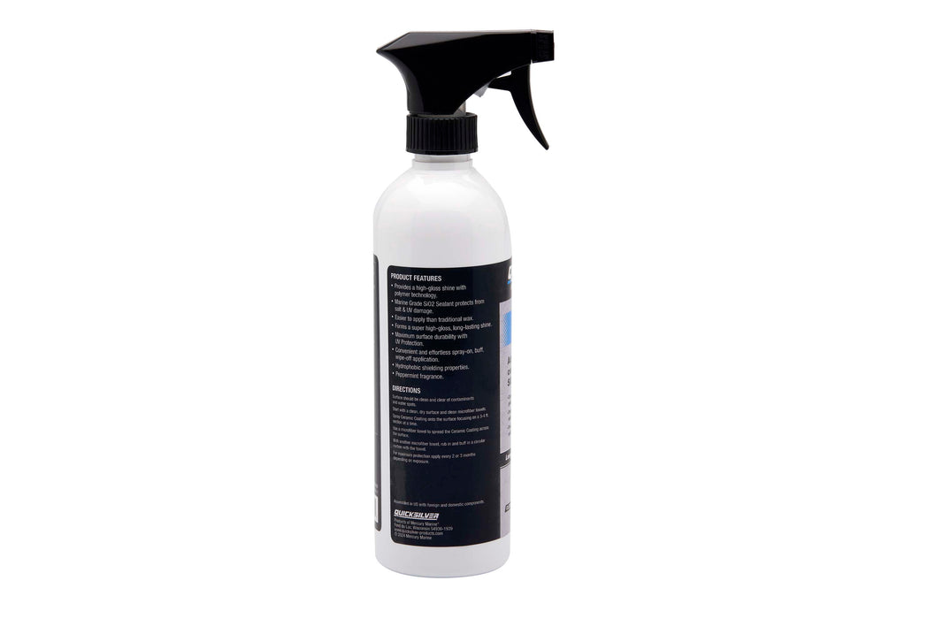 Quicksilver Ceramic Coating Marine Spray on Detailer for Boats, Outboard Engine, Fiberglass and Gel Coats, 16 oz