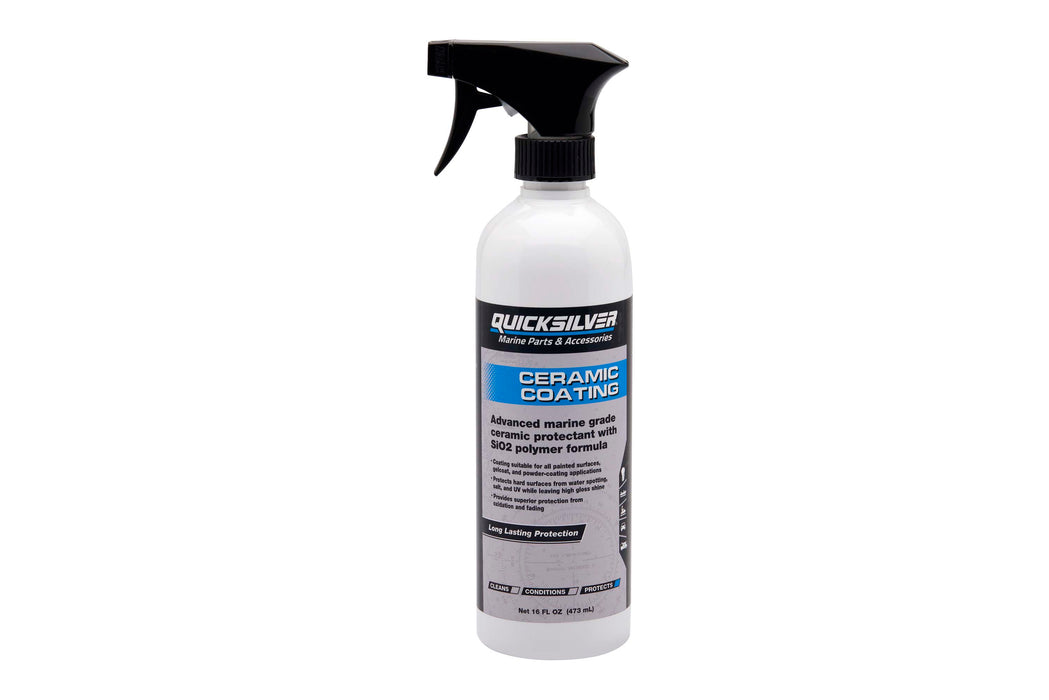 Quicksilver Ceramic Coating Marine Spray on Detailer for Boats, Outboard Engine, Fiberglass and Gel Coats, 16 oz