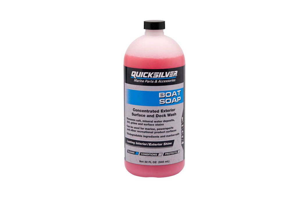 Quicksilver Boat Soap For Aluminum and Fiberglass Boats interior/exterior, PWC and Recreational Vehicles, 32 oz