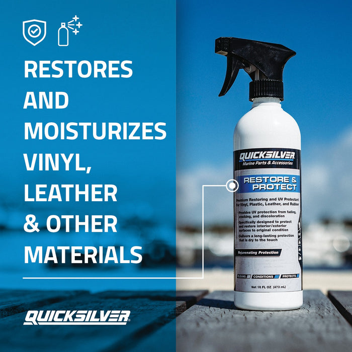 Quicksilver Restore & Protect UV/Sunblock For Vinyl, Plastic, Leather and Rubber, 16 oz