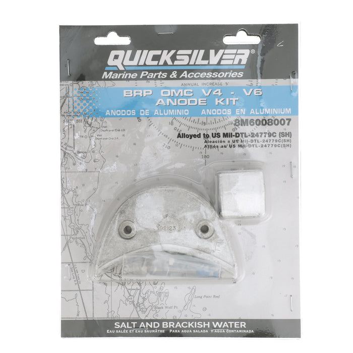 Quicksilver 8M6008007 Aluminum Anode Kit for BRP/OMC Outboards, V4