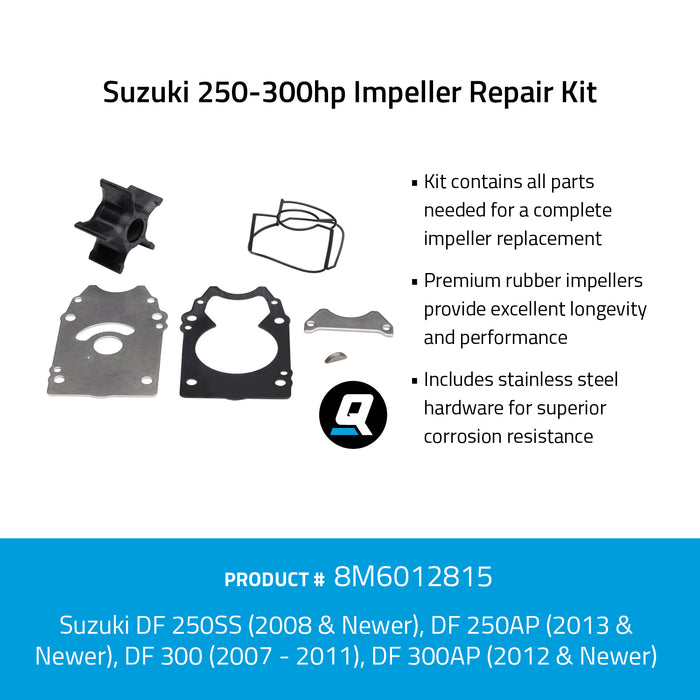 Quicksilver 8M6012815 Impeller Repair Kit for Select Suzuki 250-300hp Outboards