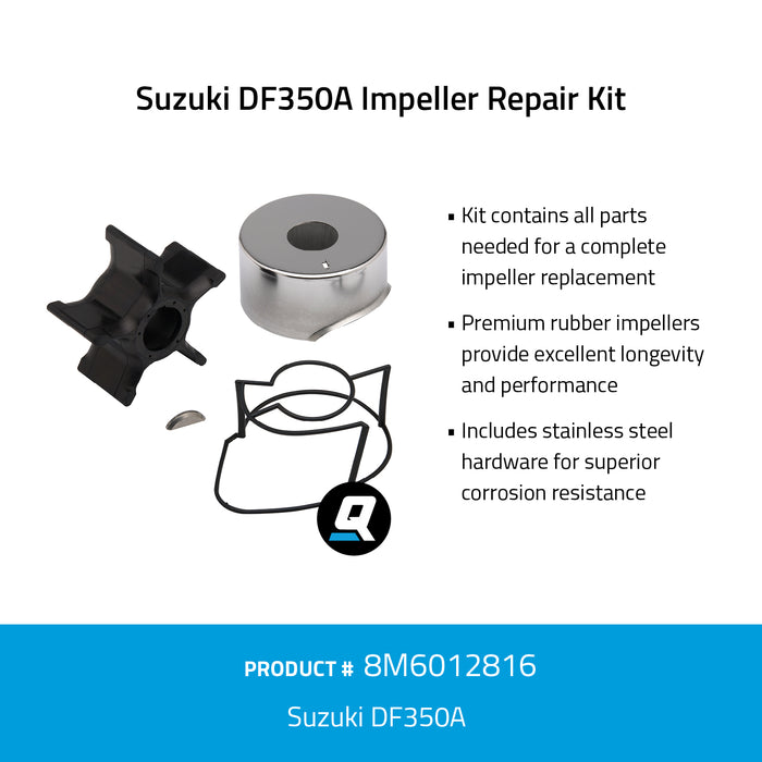 Quicksilver 8M6012816 Impeller Repair Kit for Select Suzuki DF350A Outboards